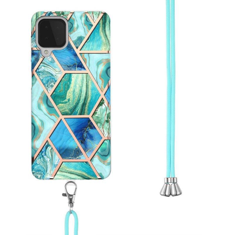 Etui do Samsung Galaxy A22 4G ze Sznurkiem Geometryczne