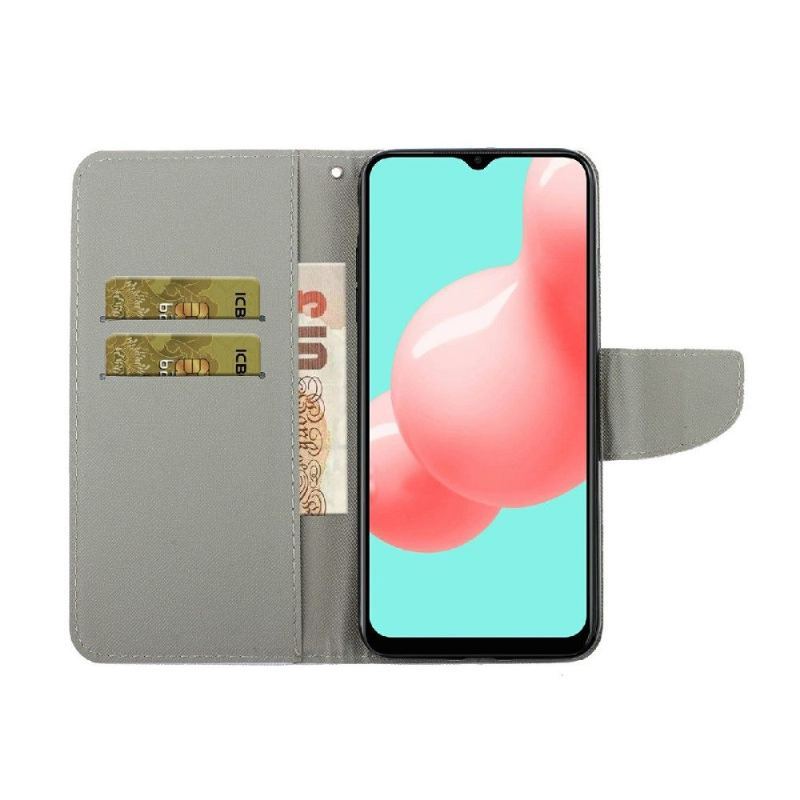 Etui Folio do Samsung Galaxy A22 4G Białe Kwiaty