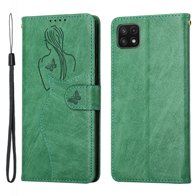 Etui Folio do Samsung Galaxy A22 4G Classic Premium Ilustracja Dziewczyna