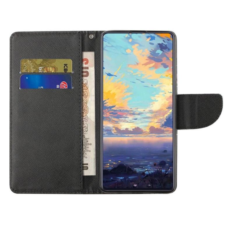 Etui Folio do Samsung Galaxy A22 4G Czarna Japońska Morela