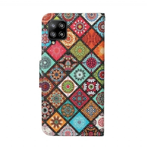 Skórzany Futerał do Samsung Galaxy A22 4G Kaleidoscope Mandala