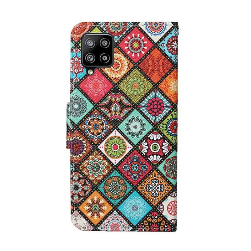 Skórzany Futerał do Samsung Galaxy A22 4G Kaleidoscope Mandala