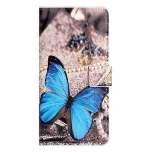 Etui Folio do OnePlus 10T 5G Niebieski Motyl