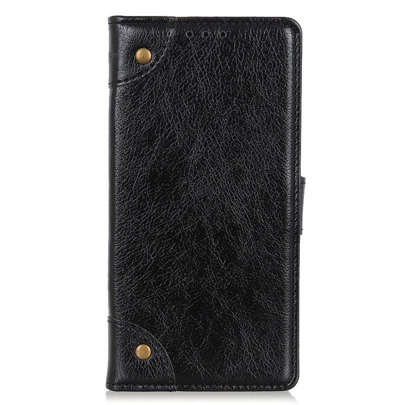 Etui Folio do OnePlus 10T 5G Nity W Stylu Vintage Ze Skóry Nappa