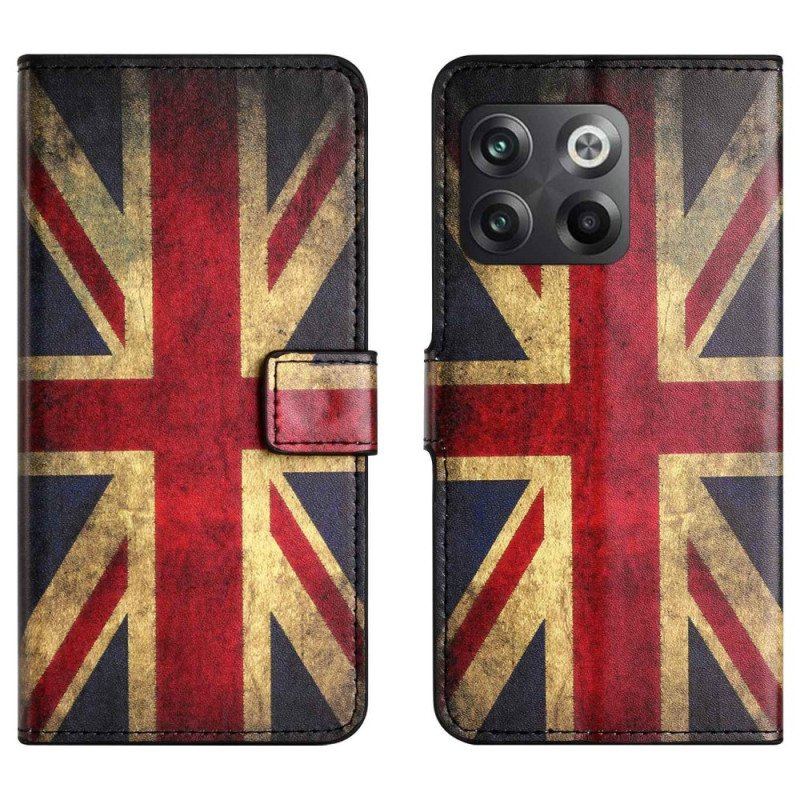 Etui Folio do OnePlus 10T 5G Vintage Angielska Flaga