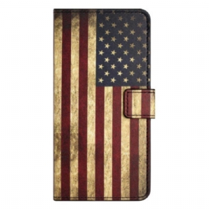 Etui Folio do OnePlus 10T 5G Vintage Flaga Amerykańska