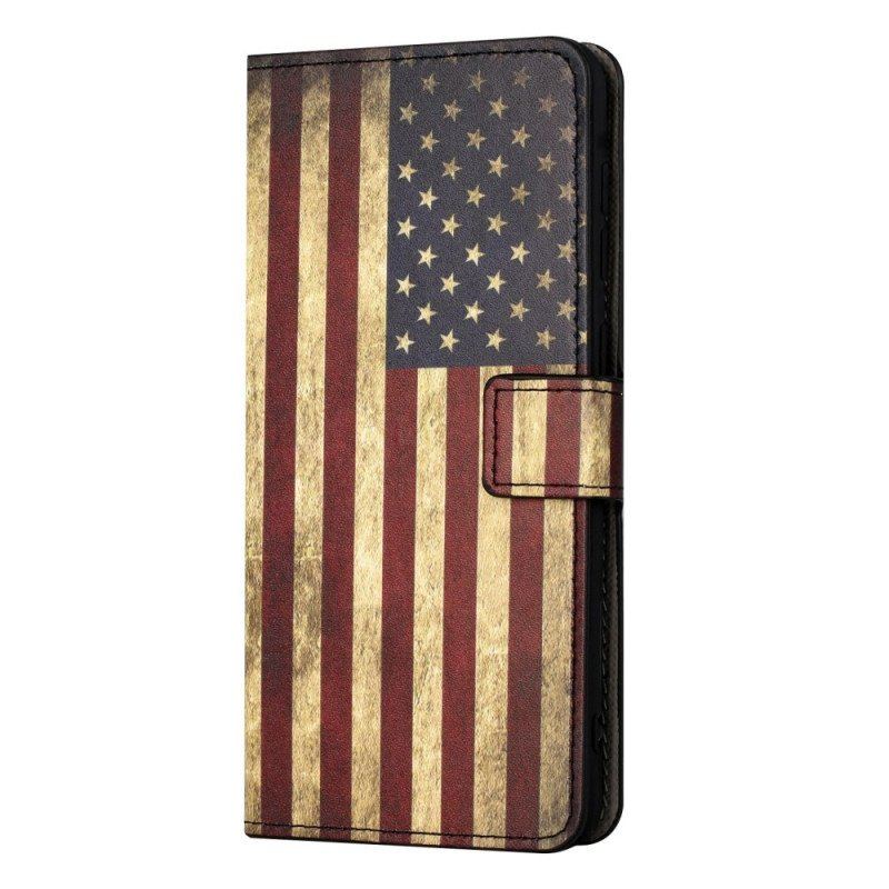 Etui Folio do OnePlus 10T 5G Vintage Flaga Amerykańska