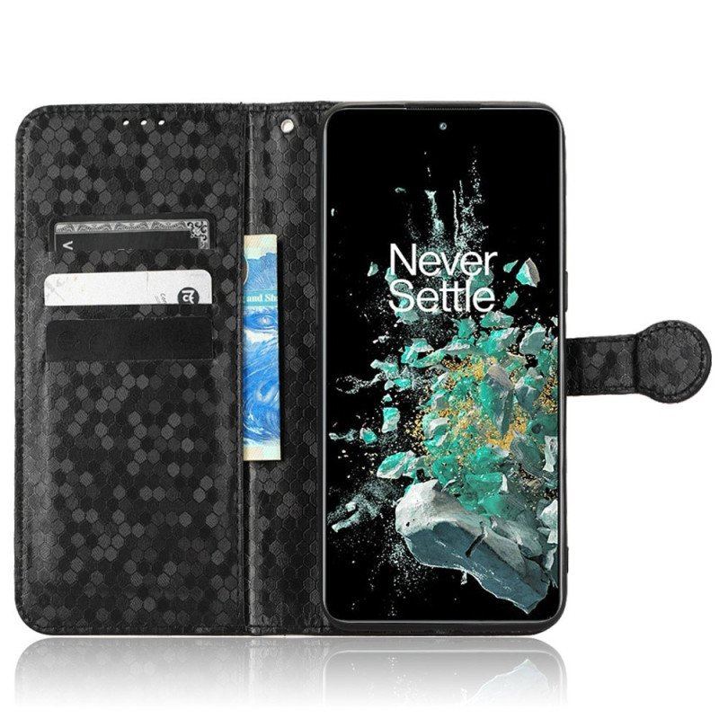 Etui Folio do OnePlus 10T 5G z Łańcuch Wzór 3d Na Ramiączkach