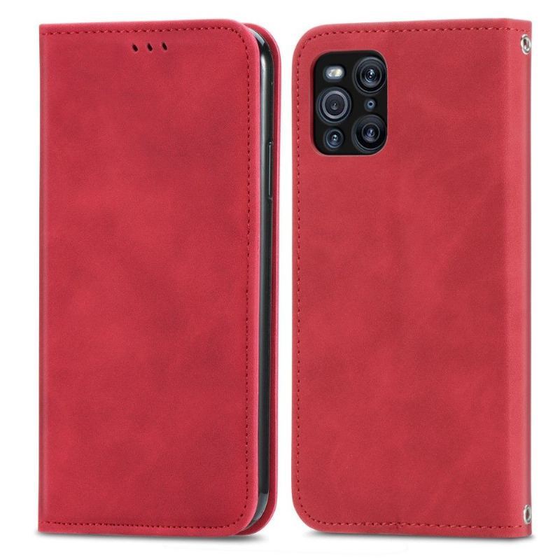 Etui Folio do Oppo Find X3 Pro Biznes Retro