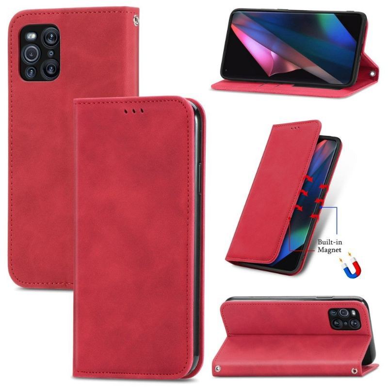 Etui Folio do Oppo Find X3 Pro Biznes Retro