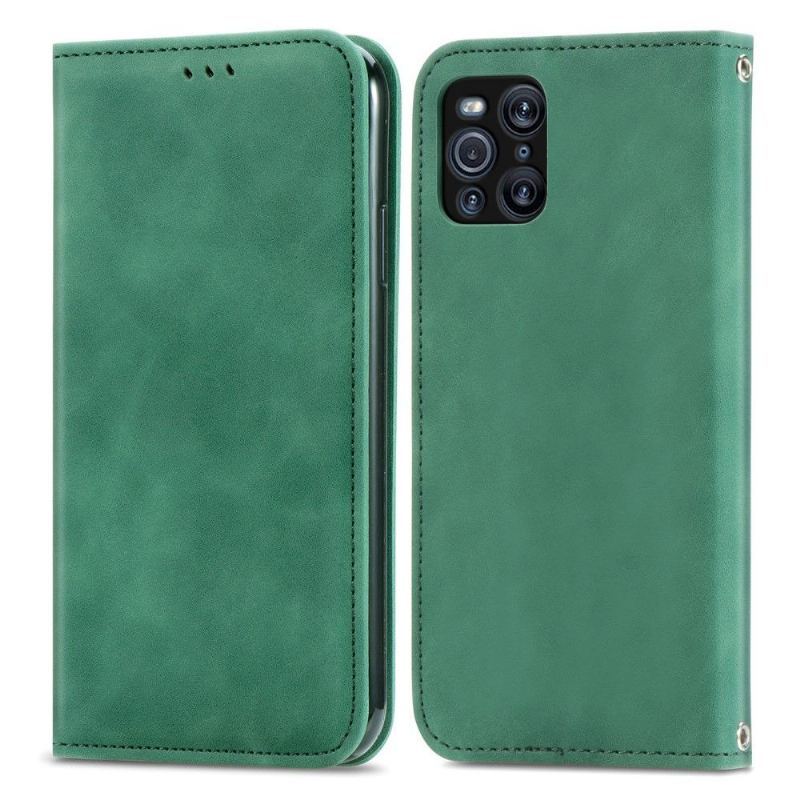 Etui Folio do Oppo Find X3 Pro Biznes Retro