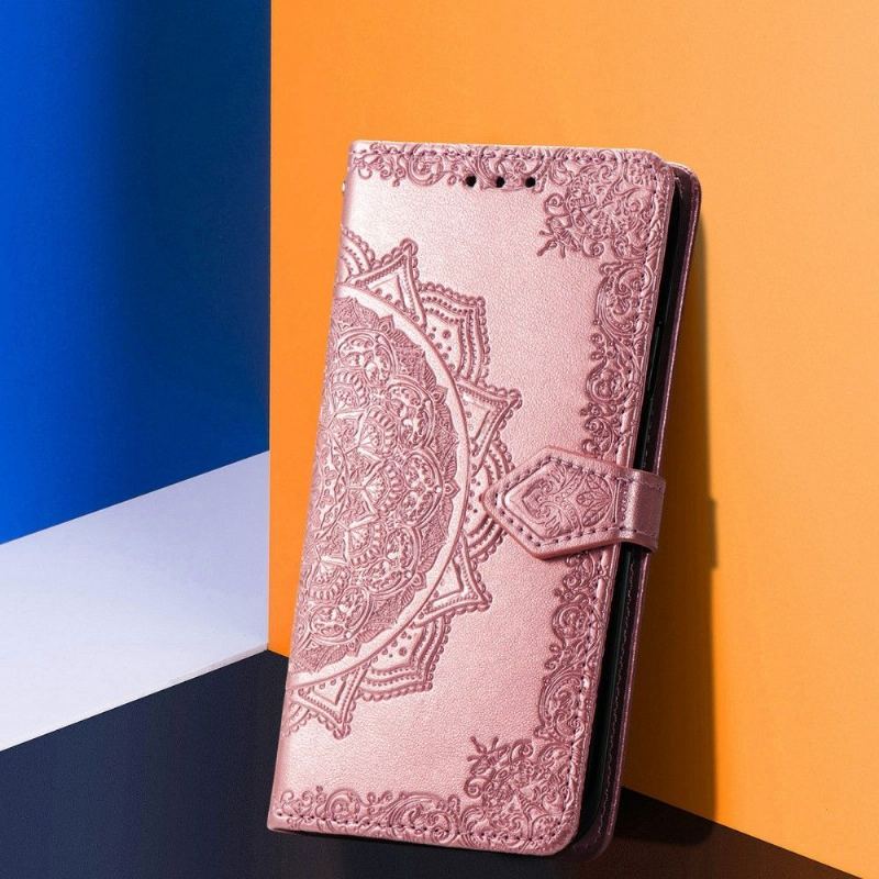 Etui Folio do Oppo Find X3 Pro Classic Mandala Relief Faux Leather