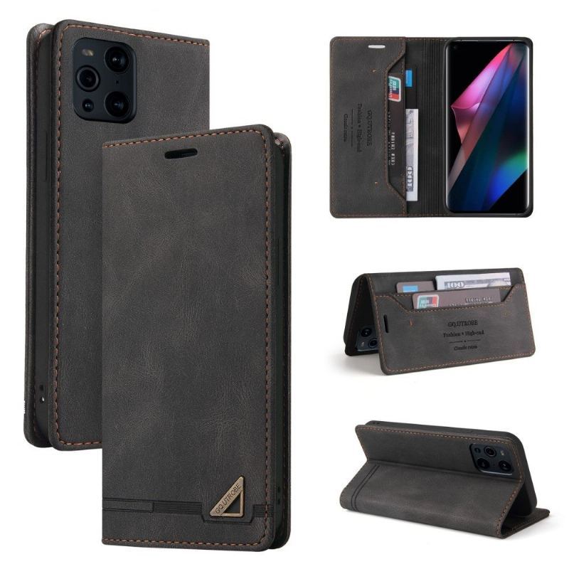 Etui Folio do Oppo Find X3 Pro Gq.utrobe Faux Leather Retro