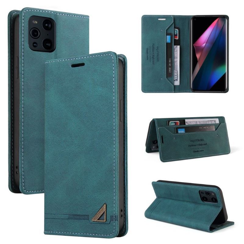 Etui Folio do Oppo Find X3 Pro Gq.utrobe Faux Leather Retro