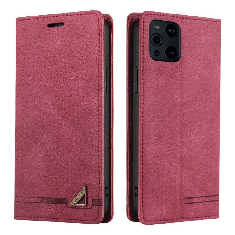 Etui Folio do Oppo Find X3 Pro Gq.utrobe Faux Leather Retro