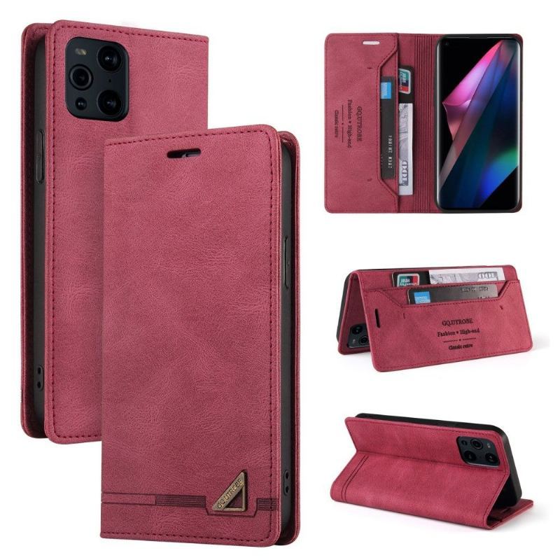 Etui Folio do Oppo Find X3 Pro Gq.utrobe Faux Leather Retro