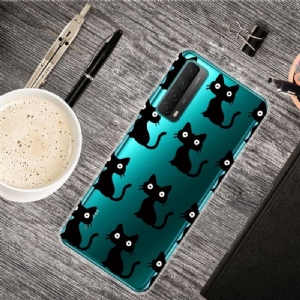 Etui do Huawei P Smart 2021 Biznes Czarne Koty