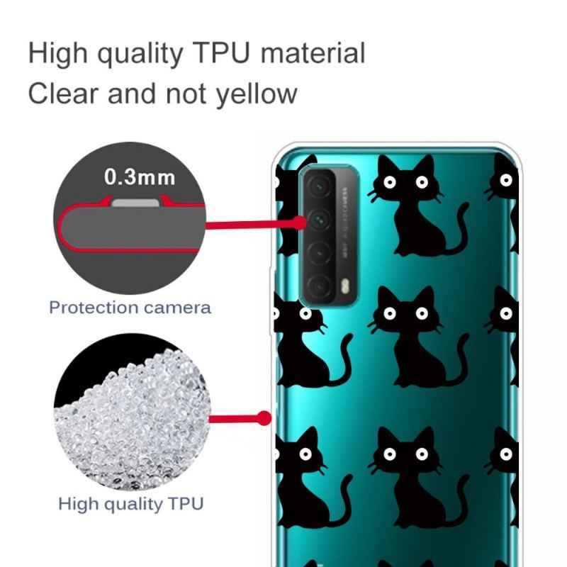 Etui do Huawei P Smart 2021 Biznes Czarne Koty