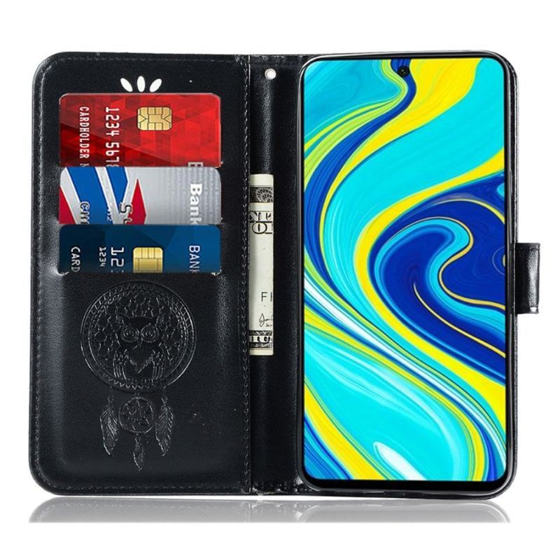 Etui Folio do Xiaomi Redmi Note 9S / Redmi Note 9 Pro Obrzeża Łapacz Snów Sowa