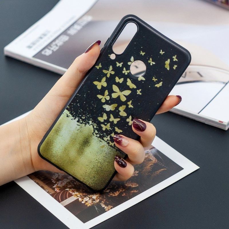 Etui do Huawei Y6p Złote Motyle