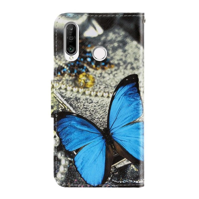 Etui Folio do Huawei Y6p Niebieski Motyl