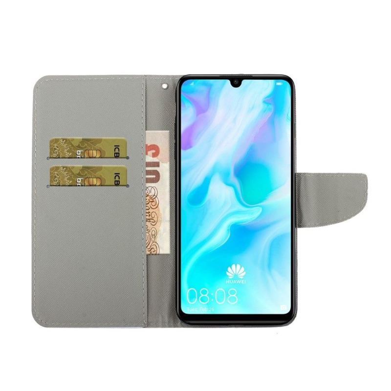 Etui Folio do Huawei Y6p Niebieski Motyl