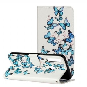 Etui Folio do Huawei Y6p Wiele Niebieskich Motyli