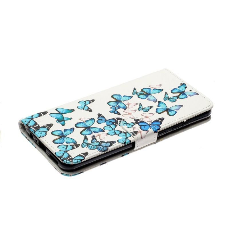 Etui Folio do Huawei Y6p Wiele Niebieskich Motyli