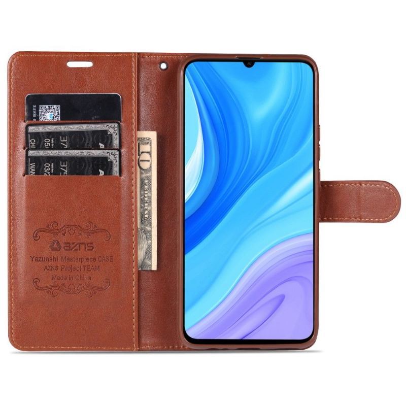 Etui Na Telefon Pokrowce do Huawei Y6p Biznes Azns Retro Skórzany Efekt