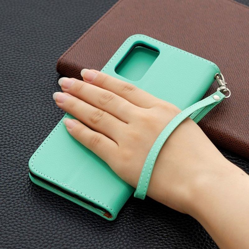 Case do Samsung Galaxy Note 20 Biznes Etui Folio Efekt Zielonej Skóry Ziarnistej