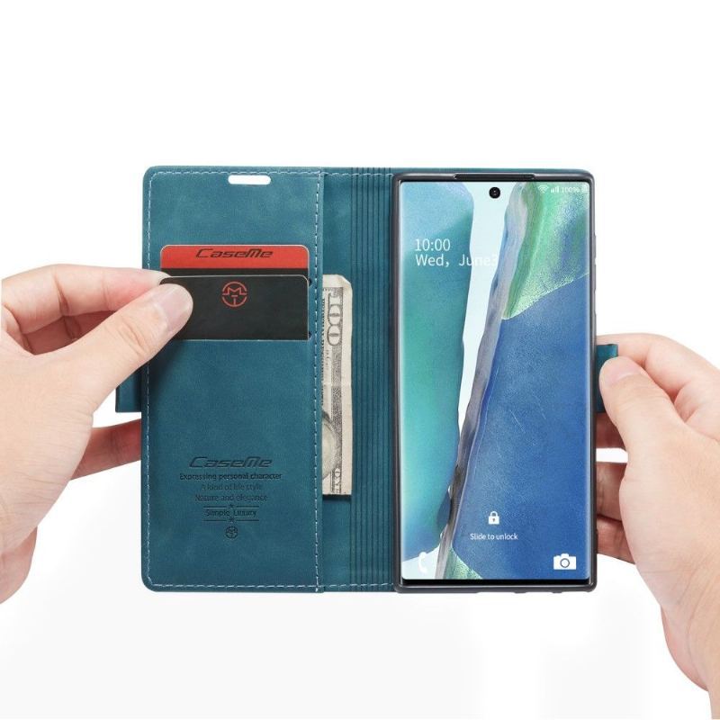 Etui Folio do Samsung Galaxy Note 20 Obrzeża Golias Efekt Skóry - Zielony