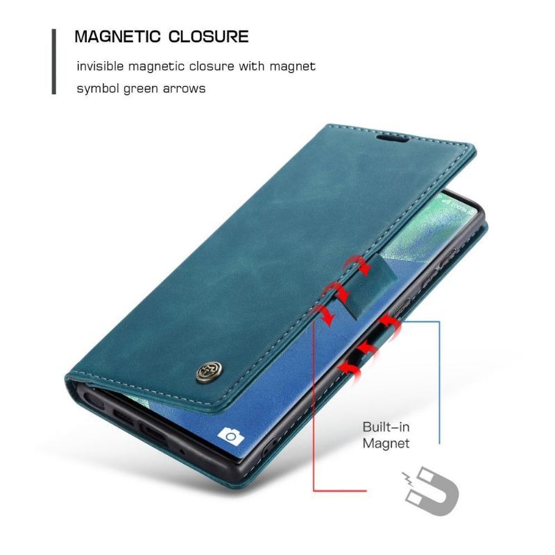 Etui Folio do Samsung Galaxy Note 20 Obrzeża Golias Efekt Skóry - Zielony