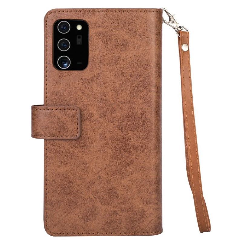 Etui Folio do Samsung Galaxy Note 20 z Łańcuch Faux Skórzane Etui Na Karty