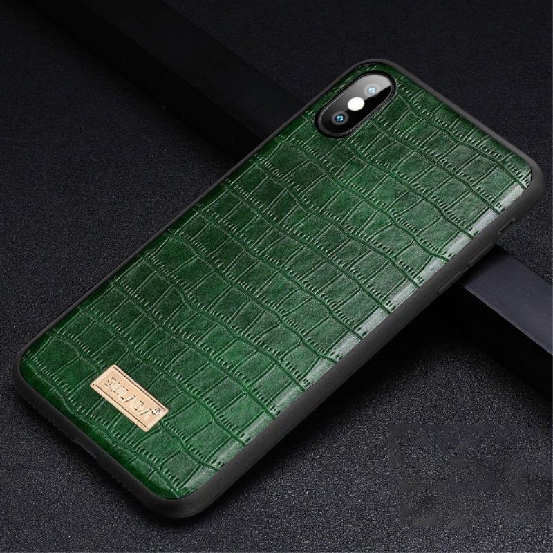 Etui do iPhone X / XS Biznes Sulada Croco Efekt Skóry