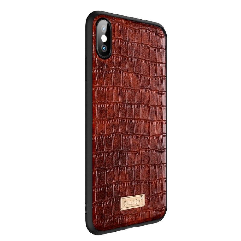 Etui do iPhone X / XS Biznes Sulada Croco Efekt Skóry