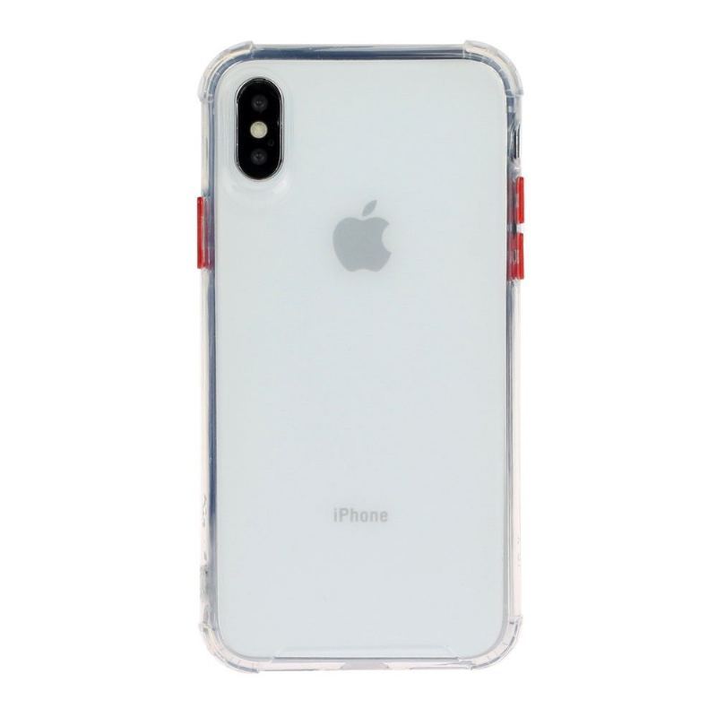 Etui do iPhone X / XS Półprzezroczysty Z Kolorowym Przyciskiem