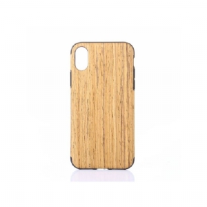 Etui do iPhone X / XS Premium Wood Effect - Jasnobrązowy