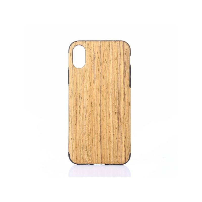 Etui do iPhone X / XS Premium Wood Effect - Jasnobrązowy