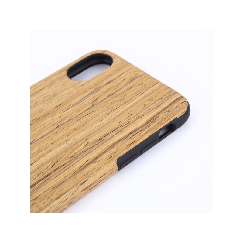 Etui do iPhone X / XS Premium Wood Effect - Jasnobrązowy