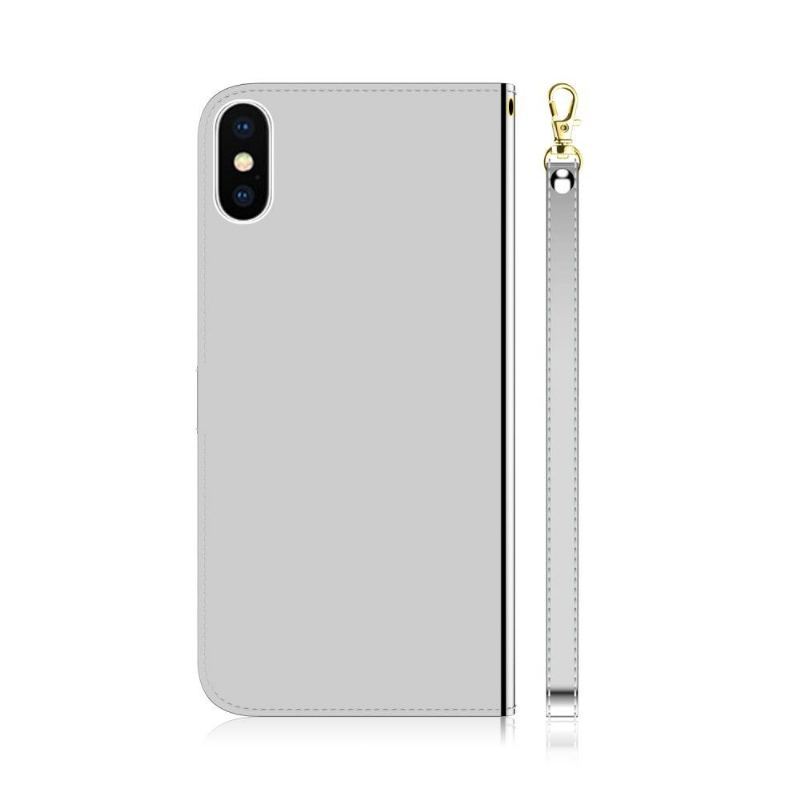 Etui Folio do iPhone X / XS Efekt Lustra Ze Sztucznej Skóry