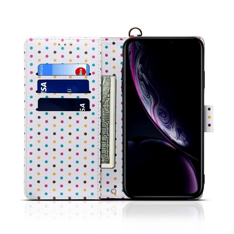 Etui Folio do iPhone X / XS Obrzeża Vintage Wzory W Kropki