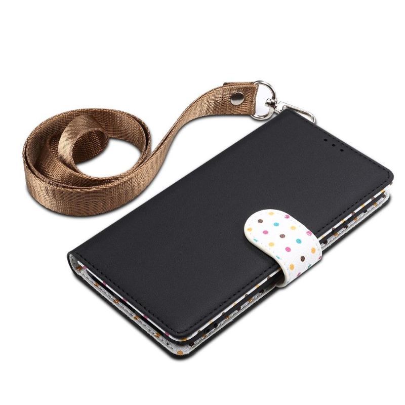 Etui Folio do iPhone X / XS Obrzeża Vintage Wzory W Kropki