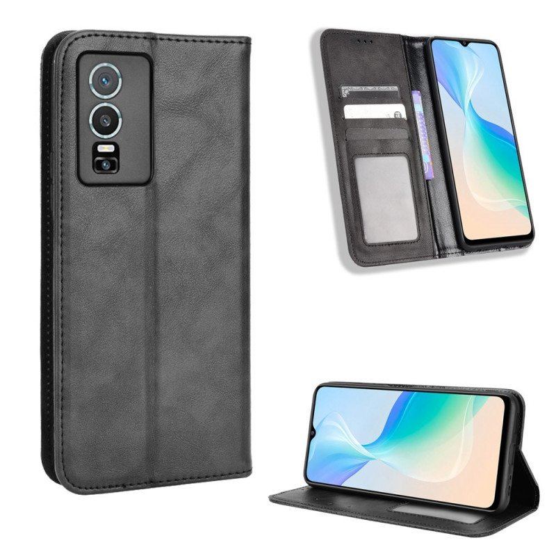 Etui Na Telefon do Vivo Y76 5G Etui Folio Stylizowany Skórzany Styl