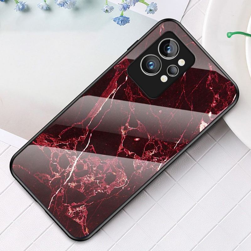 Etui do Realme GT 2 Pro Biznes Marble Lina Szkło Powrót