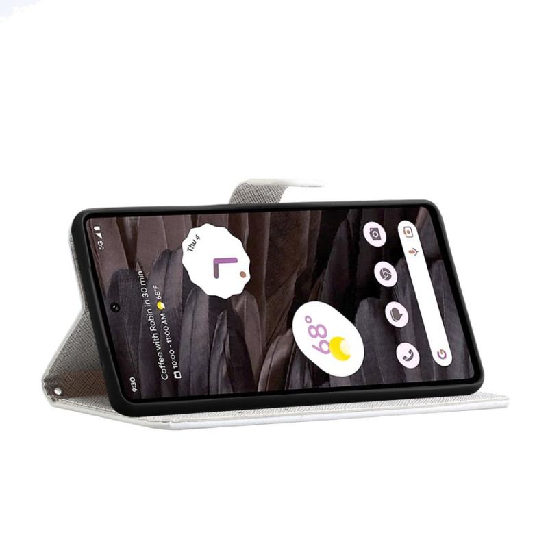 Etui Folio Do Google Pixel 8a Koty I Drzewo Ze Smyczami