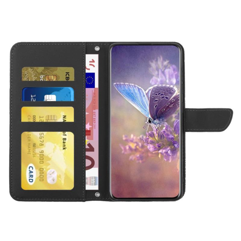 Etui Folio Do Google Pixel 8a Nadruk W Kształcie Motyla Z Paskiem