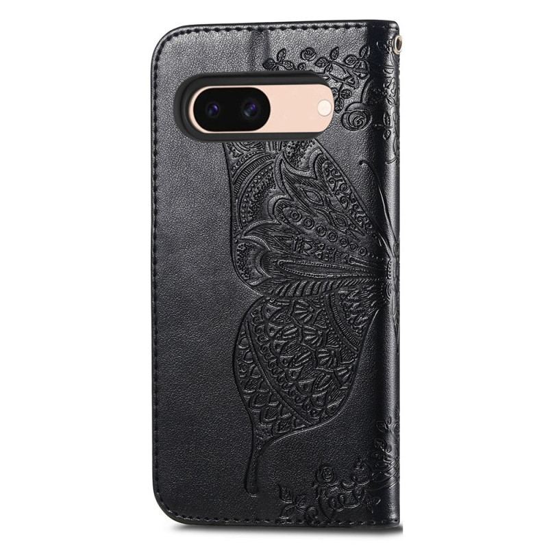 Etui Folio Google Pixel 8a Barokowy Motyl Z Paskiem