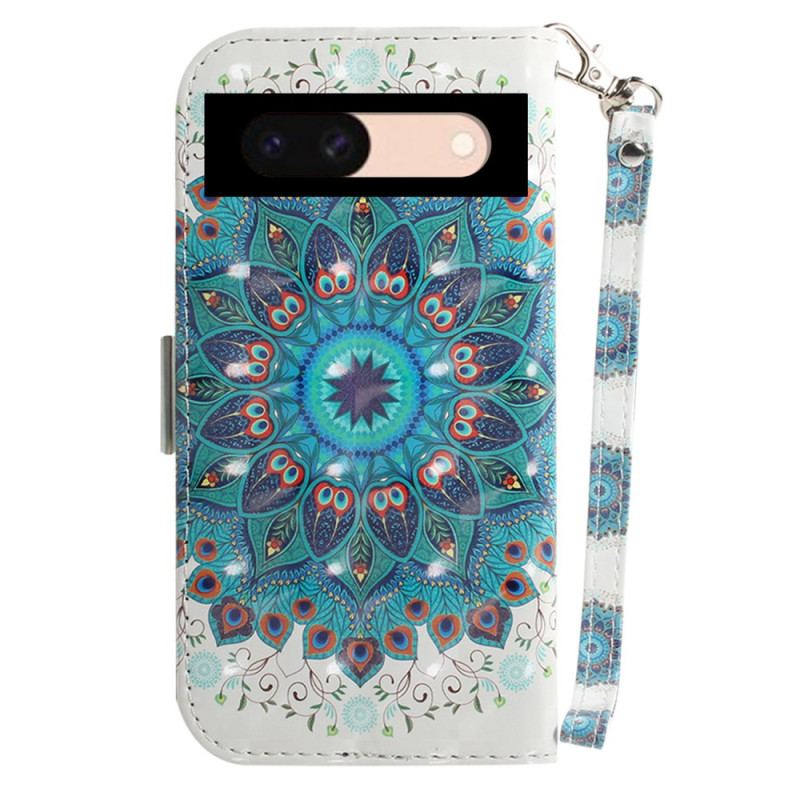 Etui Folio Google Pixel 8a Zielona Mandala Z Paskiem