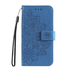 Skórzany Futerał Google Pixel 8a Etui Na Telefon Drukowana Mandala Z Paskiem