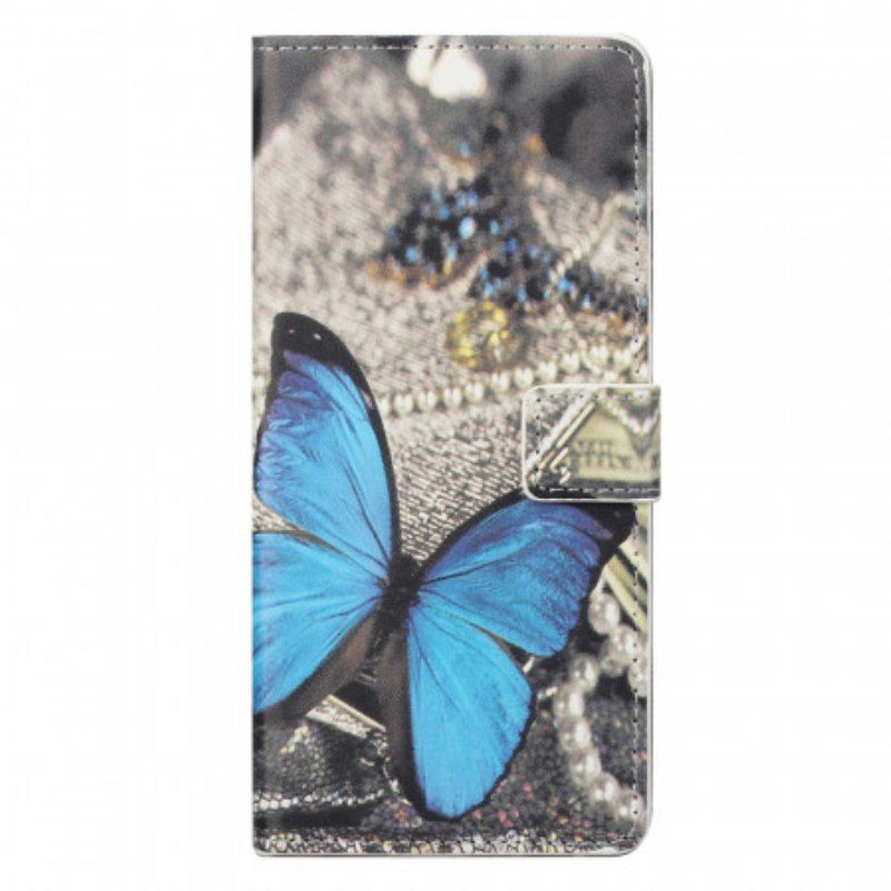 Etui Folio do OnePlus Nord CE 2 5G Motyl Na Tkaninie